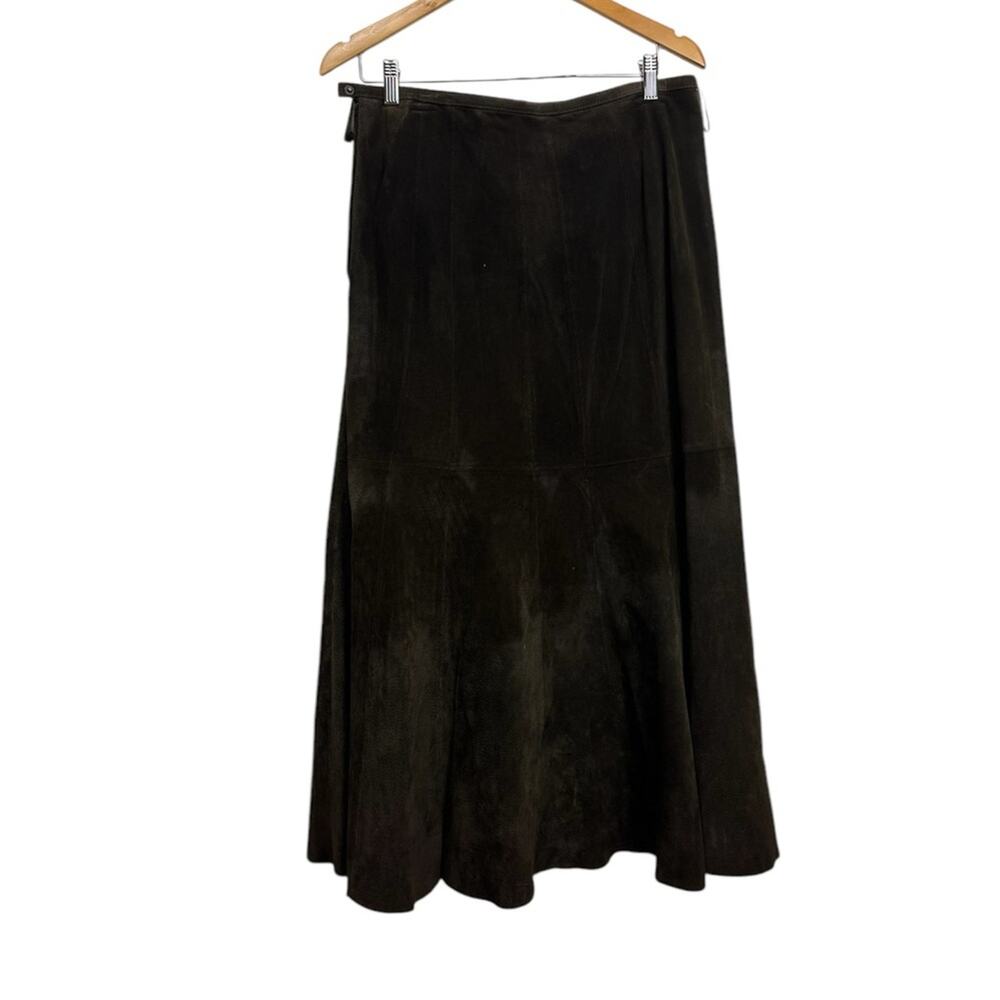 Prosper & Devine Vintage Brown Leather Maxi Skirt‎ Size 8